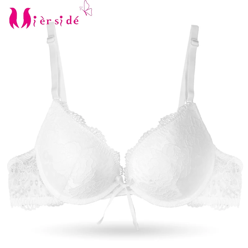

Mierside V380B Solid Deep "V" Sexy Lace Girls Bra Fashion Push Up Bras Decorative Bow Sexy Size 32/34/36/38 Small Cup B/C