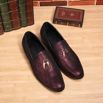 

Loafers Korean Style Zapatillas Cow Leather Slip-on Rubber Pointed Toe Casual Genuine Leather De Hombre Full Grain Leather Men