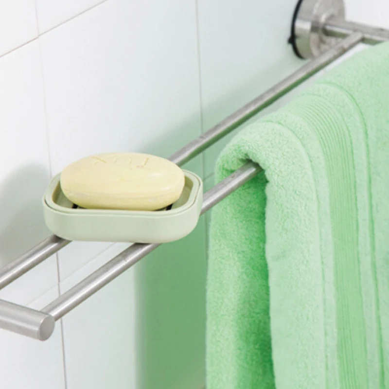 New 1PCS Plastic Soap Dish Plastic Bathroom Creative Double draining soap holder Non-slip soap box