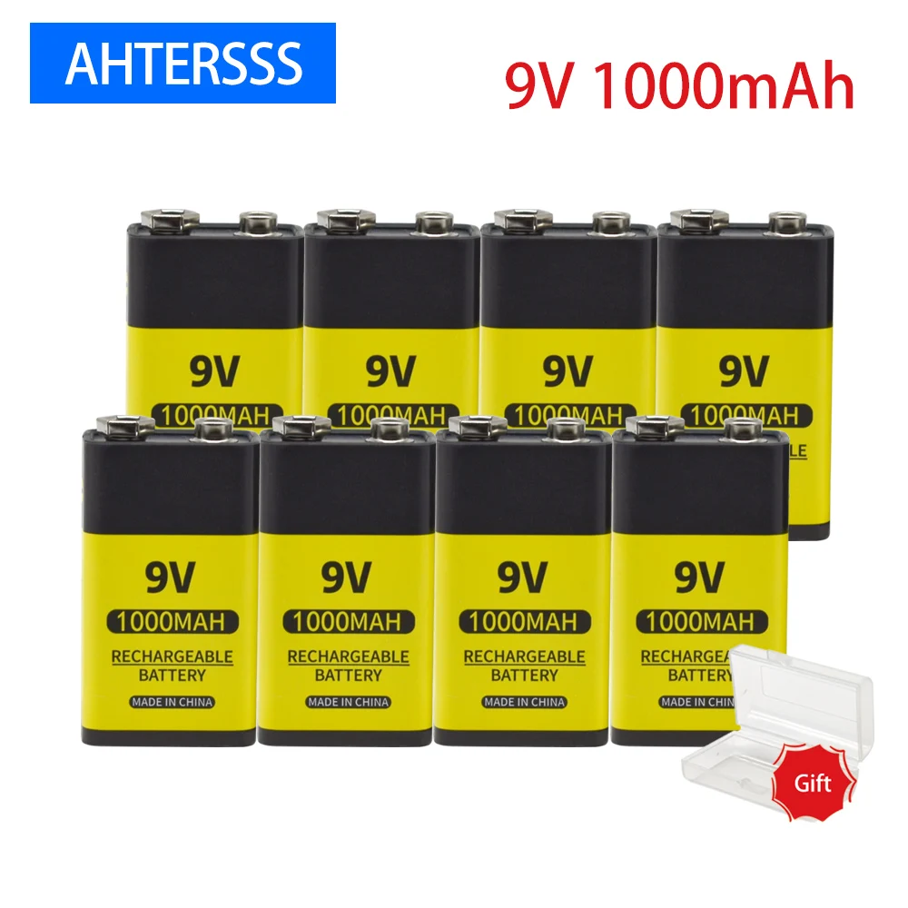 

8 piece USB 9V rechargeable battery 6f22 9V lithium Li-ion battery for multimeter Smoke alarm etc batteries
