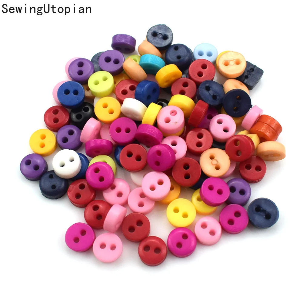 

500PCS 6mm Round Resin Mini Tiny Buttons Sewing Tools Decorative Button Scrapbooking Garment DIY Apparel Accessories