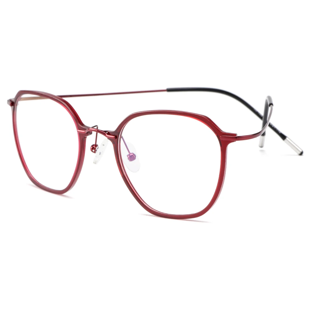 Gmei оптическая Ультралегкая бета титановая Гибкая оправа для очков женские квадратные очки по рецепту Близорукость Оптические Оправы M19001 - Цвет оправы: C4