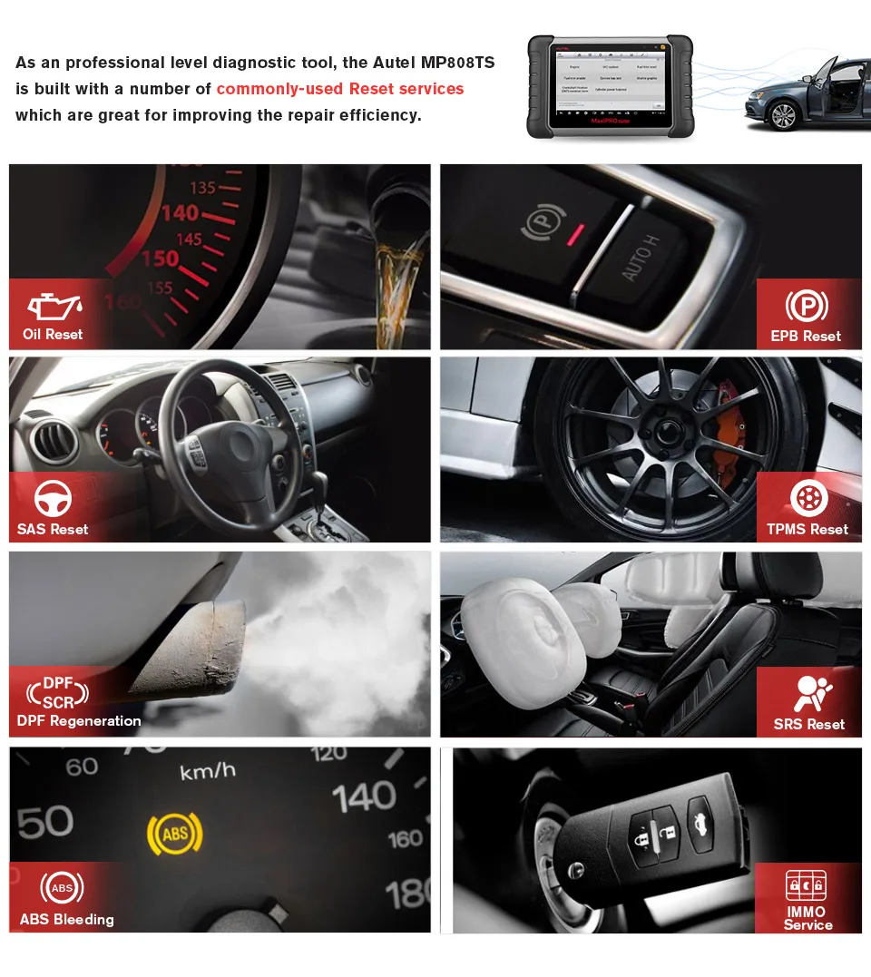 Автомобильный диагностический сканер AUTEL MaxiPRO MP808TS OBD2 автомобильный инструмент