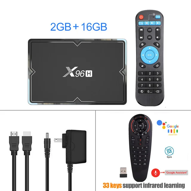 ТВ-приставка X96H Android 9,0 4 Гб 64 Гб 32 Гб Allwinner H603 2,4G+ 5G Dual wifi 4K Google Store Youtube Smart медиаплеер телеприставка - Цвет: 2G 16G Add G30S