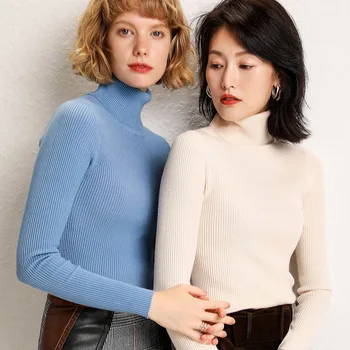 

2020 autumn pumping turtleneck women's Korean version of the slim bottoming shirt