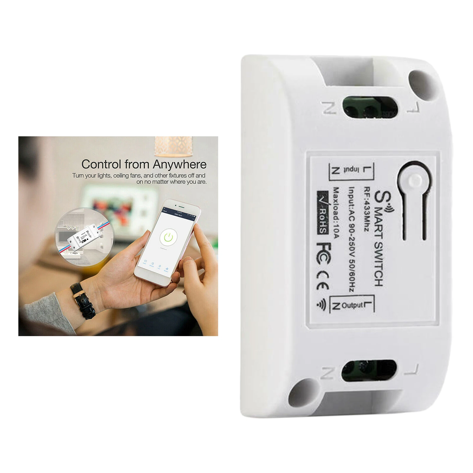 WIFI Wireless Smart Switch Relay Module for Smart Home Be Applied to Access Control, Turn on PC, Garage Door