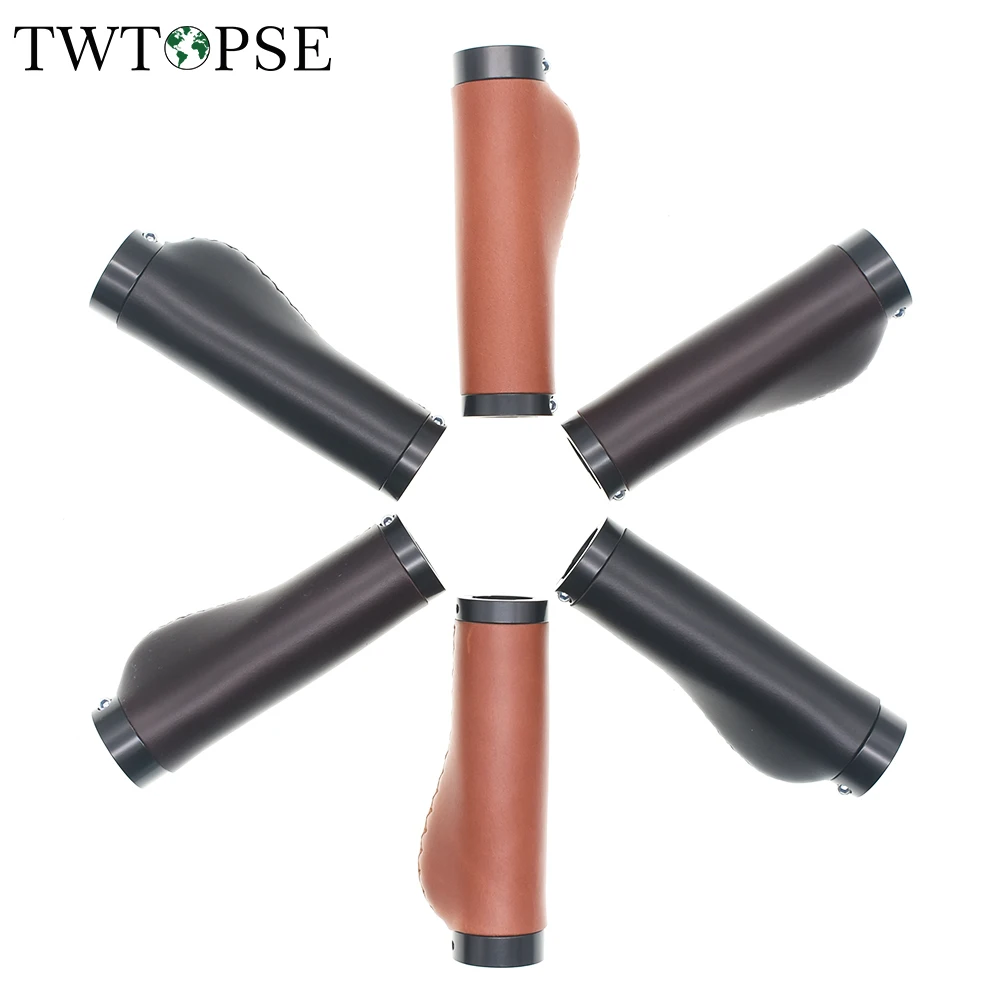 TWTOPSE Leather Bicycle Grips For Brompton Birdy Folding Bike Handlebar