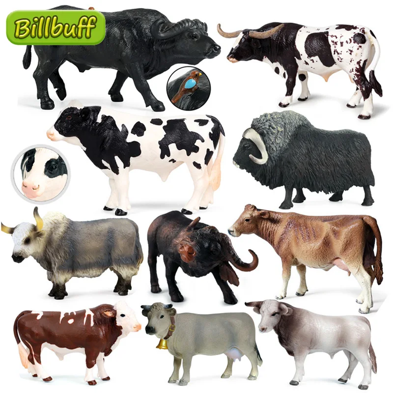 Simulation Farm Animals ​Poultry Milk Cow Cattle Calf Bull Musk Action Figures Early educational toys for children Christmas gif |