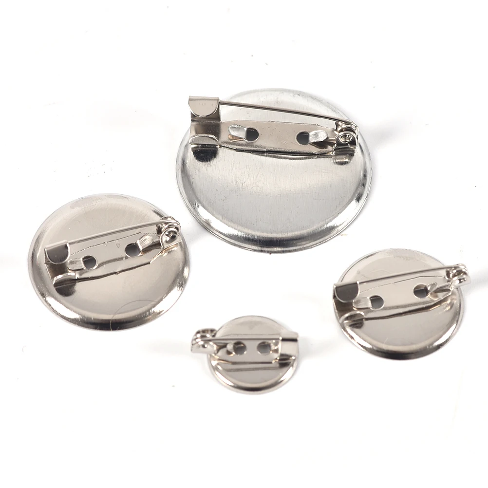 20Pcs Alloy Cameo Cabochon Base Setting 1.5 2 2.5 3 Cm Round Brooch Base Cabochon Blanks Trays With Brooch Pins