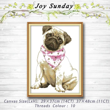 

A dog with a red scarf painting Counted Cross Stitch 11CT 14CT Cross Stitch Set Wholesale Cross stitch Kit Embroidery Needlework