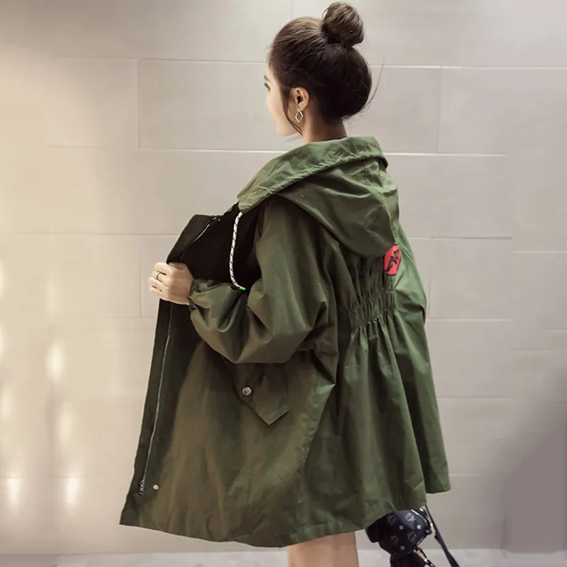 Женский плащ средней длины Новинка 2020 года Сезон весна осень Большой размер