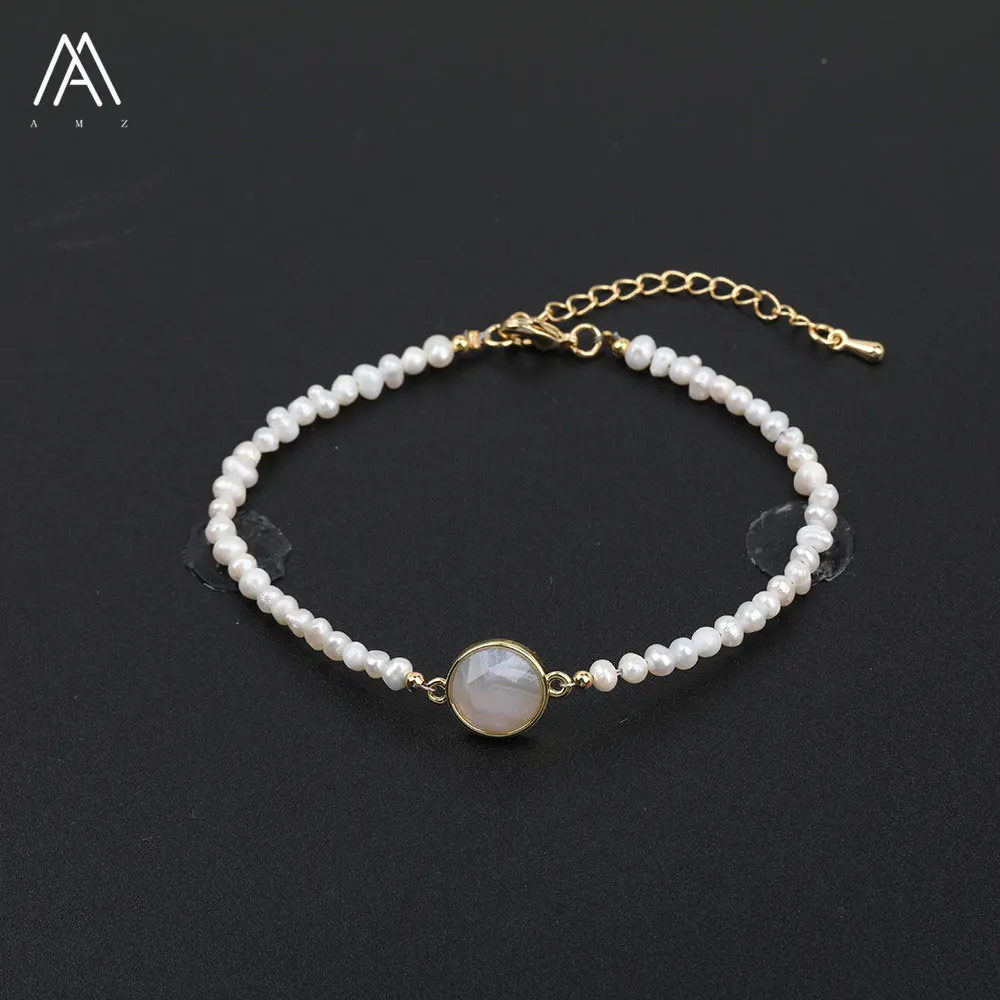 Purple Chalcedony Натуральными аметистами кварцевые Amazon Stone Круглые бусины 3-5 мм Ювелирные наборы с маленьким барокко перламутровые браслеты браслет ремесло Для женщин ювелирные изделия N0038AMAE - Окраска металла: Purple Chalcedony