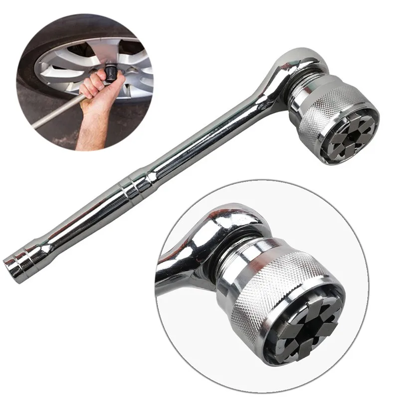 

Djustable Socket Universal Socket Wrench Magical Adjustable 1/4" 3/8" 1/2" 24 Teeth Extending Telescopic Ratchet Socket Wrench