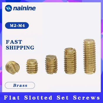 

20Pcs DIN551 GB73 M2 M2.5 M3 M4 brass bolts Headless screws grubs tighten Slotted set screws with flat point HW264
