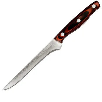 

Sowoll Damascus Filleting Knives 6 inch Boning Knife Real Damascus Steel Kitchen Bone Knife with Full Tang Handle for Fish Meat