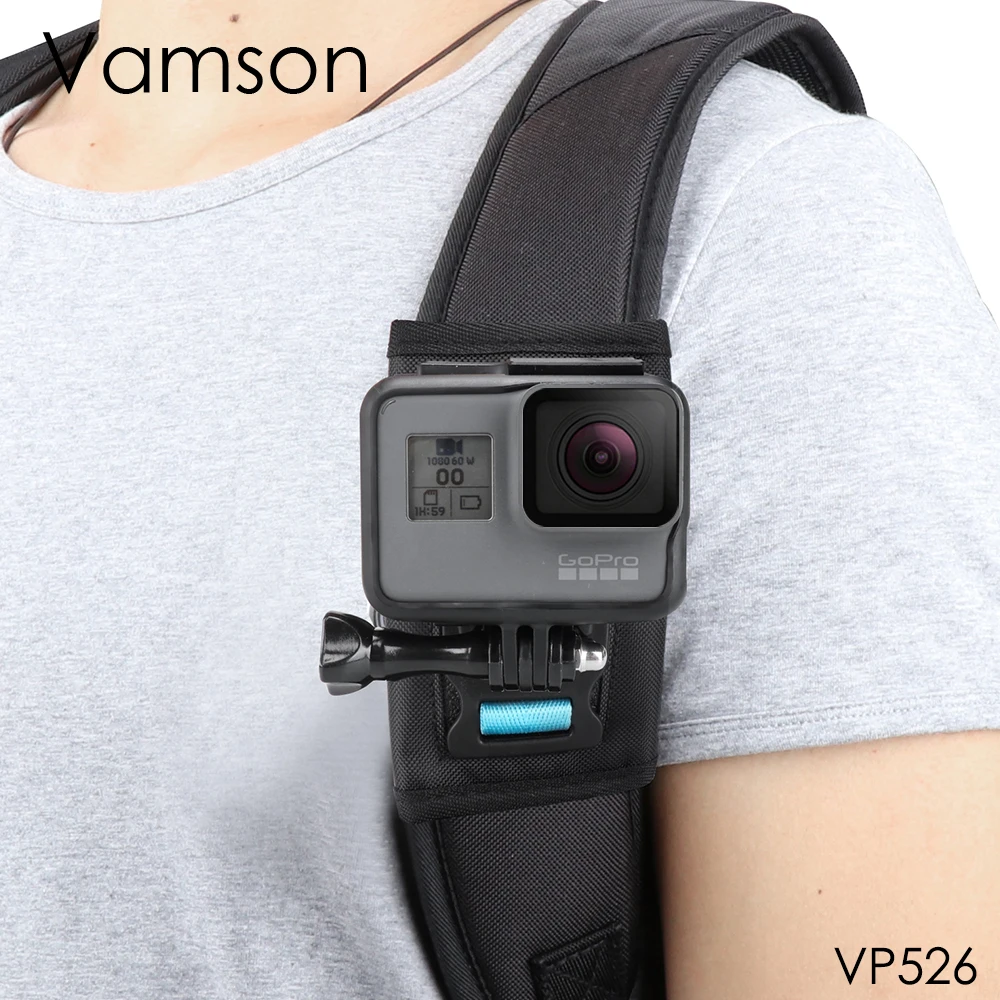 Vamson для Gopro 9 8 7 6 5 session аксессуары рюкзака зажим 360 градусов вращающийся