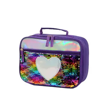 

Flip Sequins Insulated Lunch Bag Thermal Cooler Picnic Food Box Tote Carry Bags