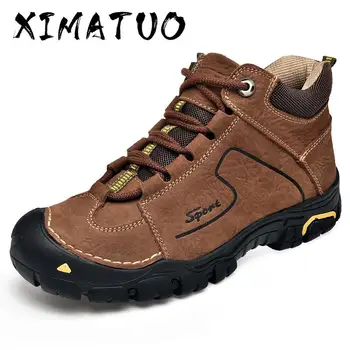 

Men Boots Anti-Skidding Leather Shoes Men Popular Comfy Winter Autumn Men Durable Outsole Shoes Short Plush Snow Boots *