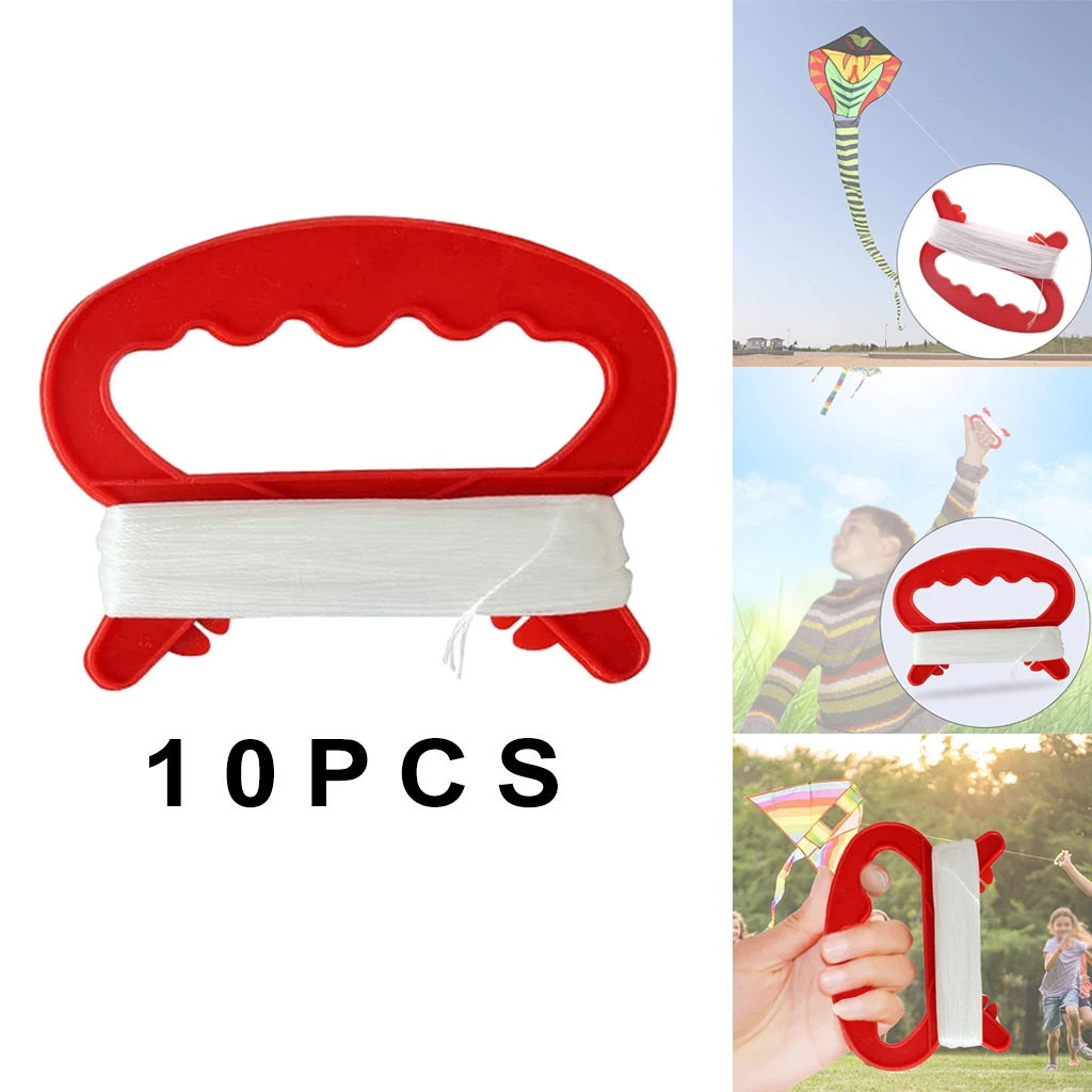 10Pieces Flying Kite Spool Handle with Line Kite String Outdoor Sports Tool 5