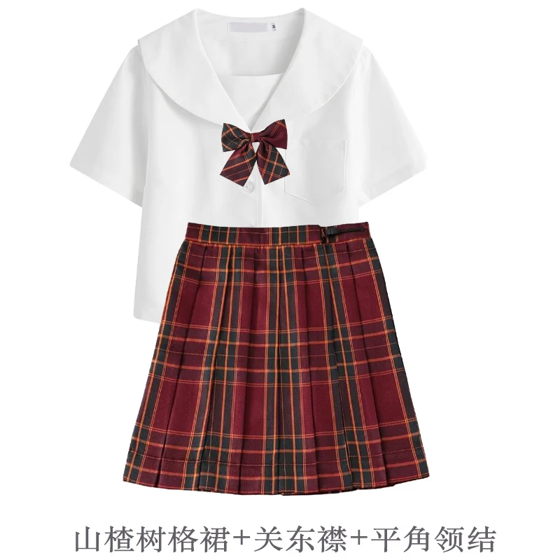 Ensemble Vêtements Bébé Fille 2Pcs - Haut Manches Longues + Jupe Plaid - 1 à 6 Ans