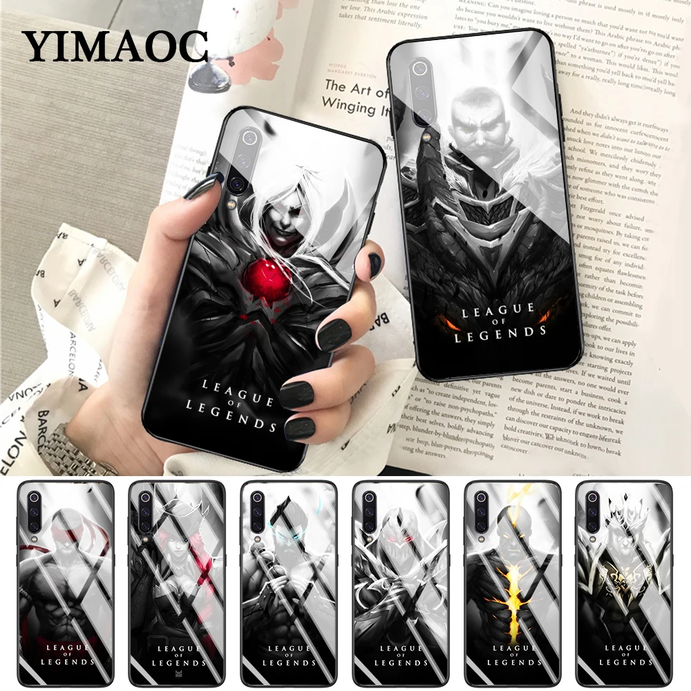 

YIMAOC League of Legends lol Hero Colorful cool Glass Case for Xiaomi Redmi 4X 6A note 5 6 7 Pro Mi 8 9 Lite A1 A2 F1