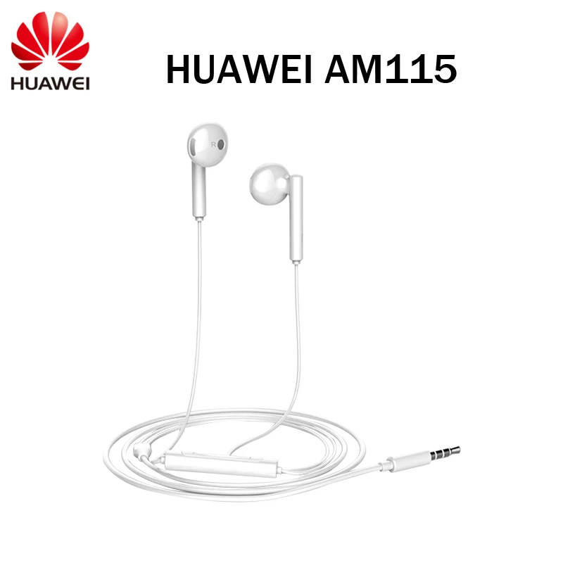 Оригинальные наушники HUAWEI AM115, наушники-вкладыши с регулятором громкости и микрофоном для смартфонов