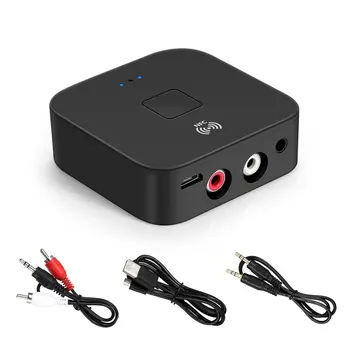 

Bluetooth 5.0 RCA Audio Receiver APTX LL 3.5mm 3.5 AUX Jack Music Wireless Adapter With Mic NFC For Car TV Speakers Auto ON/OFF