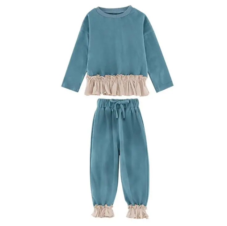 8.14 AA922 Children's leisure suit New Arrival Autumn Big Girls Suits 110-160cm Simple fashion children's clothes Retail