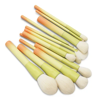 

14pcs Soft Portable Practical Round Handle Gradient Color Makeup Brush Set Cosmetics Long Professional Powder Blending Facial