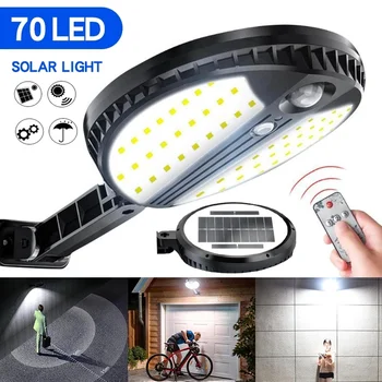 

Round solar LED wall light strong light remote infrared human body induction outdoor courtyard lamp road lighting