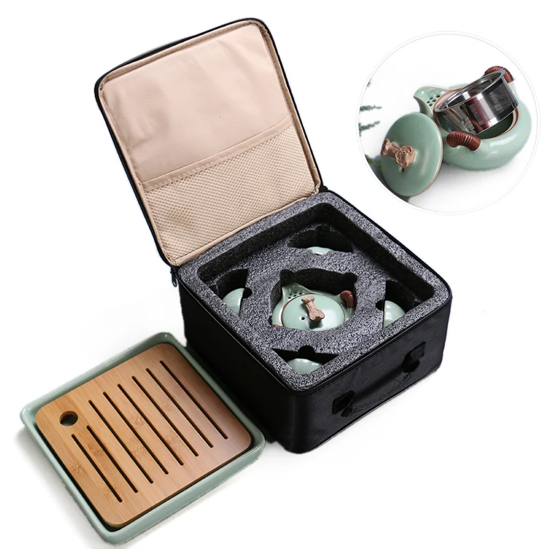 Китайский портативный чайный набор для путешествий gaiwan juego de te chino kung fu te verde chino jogo de cha teaset conjunto de cha tray