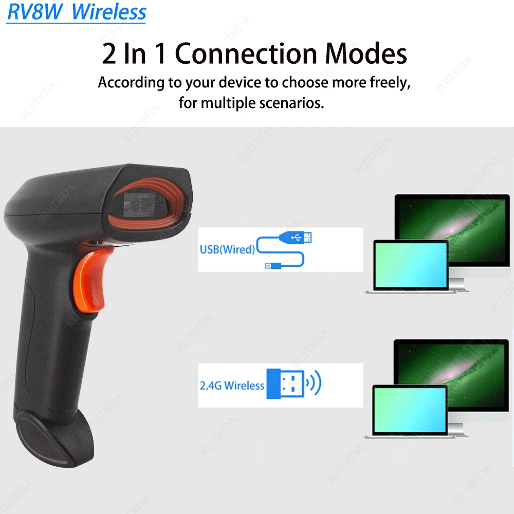 high speed scanner AI Intelligent Voice Barcode Scanner 2d Wireless Code Reader Scanner Wireless 2D Bluetooth Bar code Scanner QR Code Reader 2d portable document scanner