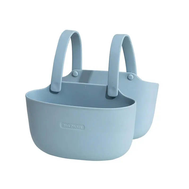 Vacclo многофункциональный портативный домашний кухонный висячая дренажная корзина для хранения ванной инструмент держатель для раковины мыльницы для ванны аксессуары - Цвет: blue 2