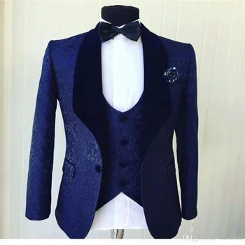 

New Arrival One Button Groomsmen Shawl Lapel Groom Tuxedos Men Suits Wedding/Prom Best Man Blazer ( Jacket+Pants+Vest+Tie)