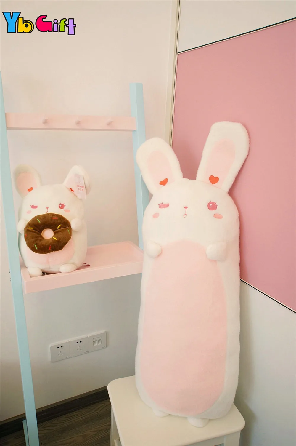 Милые Kawaii игрушечные кролики, розовые мягкие животные, плюшевый кролик, постельные принадлежности, подушки с длинными ушами, кролик, кукла для девочек, подарки для детей на день рождения