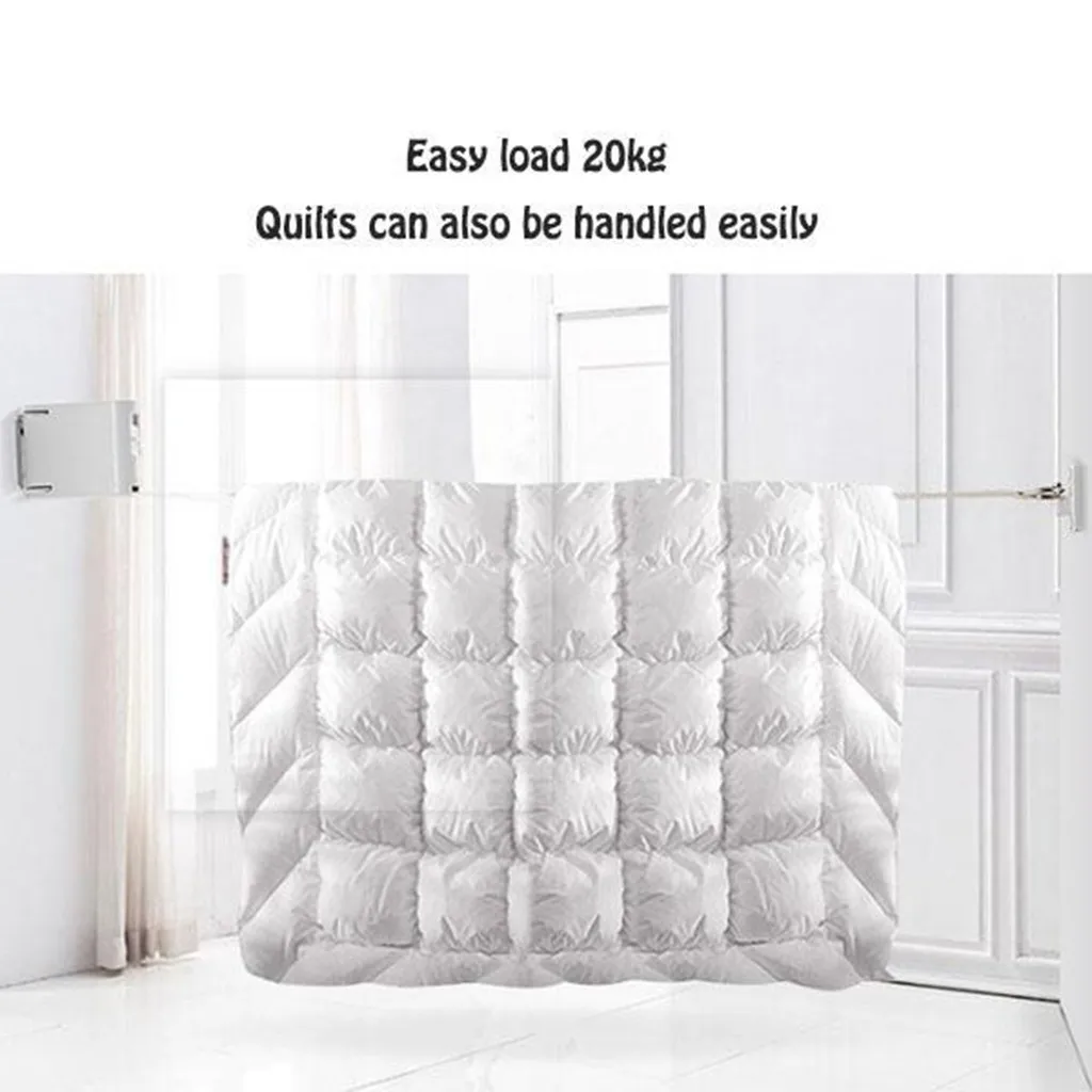 Retractable Invisible Clothesline Indoor Wall Hanging Stretch Clothesline Multifunctional Closet Hangers Drying Rack Organizer