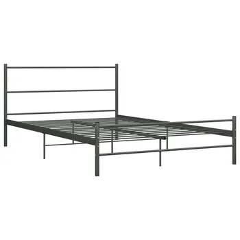 

Home Bedroom Modern Double Iron Simple Lunch Home Multifunctional Bed For Adult With Headboard 140x200 cm Metal Bed Frame