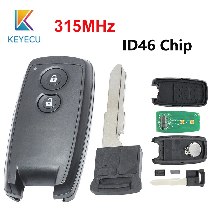 KEYECU for SUZUKI Keyless Entry Smart Card Remote Car Key 2 BUTTON 315MHZ ID46 Chip for Suzuki Swift SX4 Grand Vitara