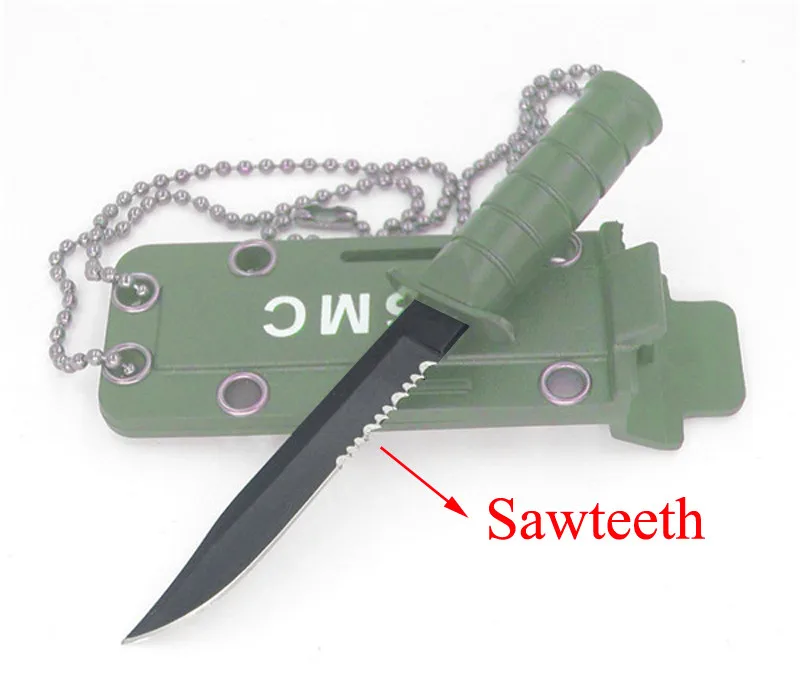Armygreen Serrated Портативная походная посылка, открытое ожерелье, открывалка для выживания, EDC, карманный нож, нож для фруктов, для кемпинга, на открытом воздухе, для охоты, обороны, мини-коробка с буквами - Цвет: Armygreen Serrated