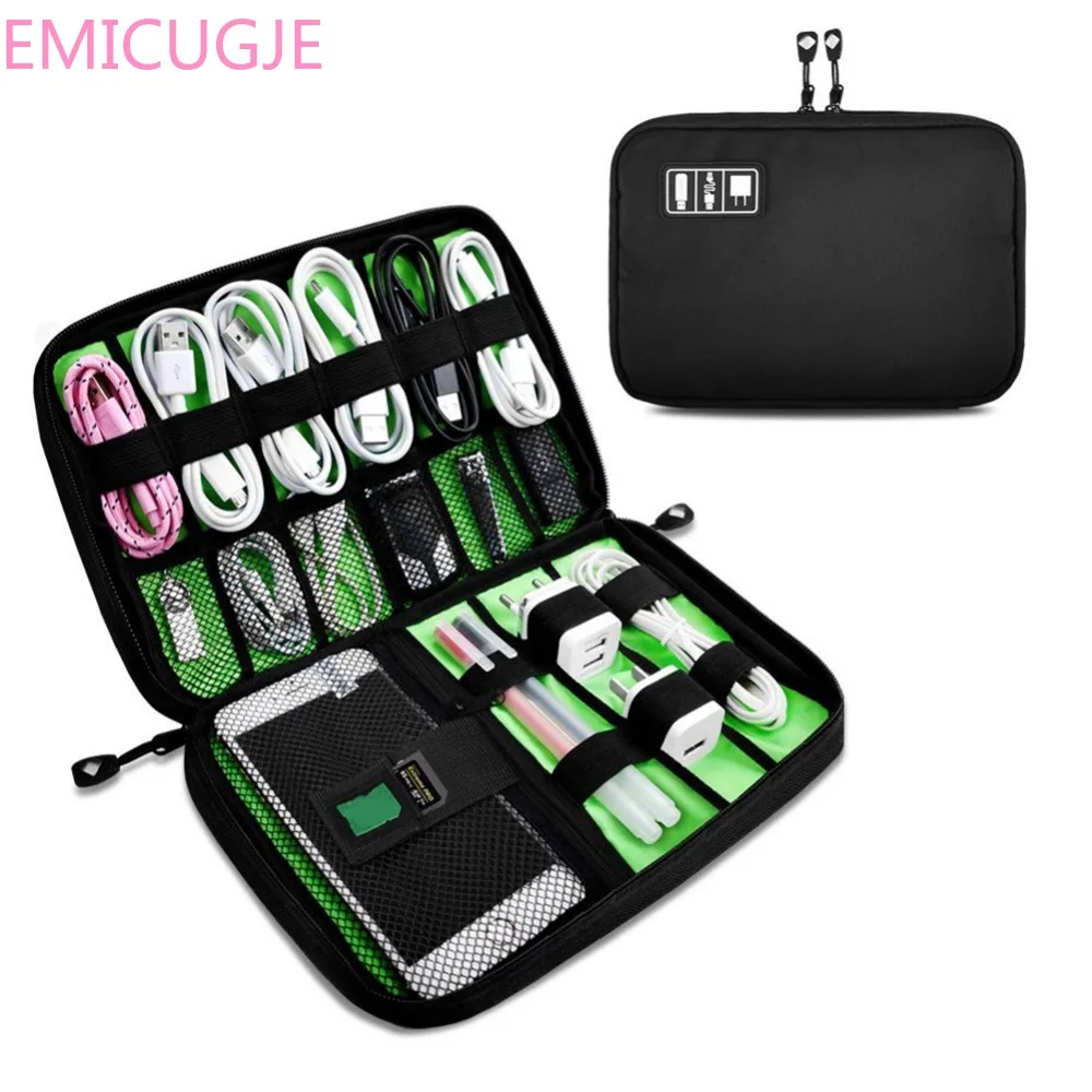 Electronic Accessories Hard Drive Storage Bags Portable Travel Zipper USB Cable Bag Organizer Black Nylon Phone Electronic Accessories Hard Drive Storage Bags Portable Travel Zipper USB Cable Bag Organizer Black Nylon Phone
