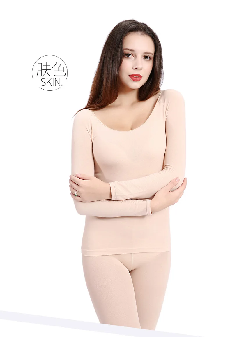 Thermal Underwear Women Sexy Warm Long Johns Seamless Winter Warm Thermos Clothing 2pcs in set Legging+ tee shirt