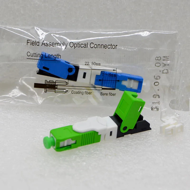 100 шт. Новый оптоволоконный быстрый соединитель FTTH SC UPC APC одномодовый разъем ESC250D