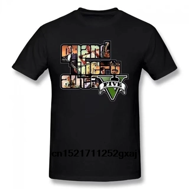 Men T shirt Gta 5 Grand Theft Auto V Summer Basic Casual Short Cotton (Regular and Big Tall Sizes Included) women | Мужская одежда