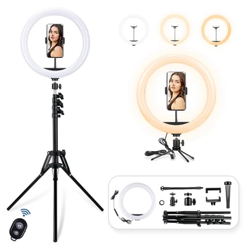 

12 inch 33 CM Video Light Dimmable LED Selfie Ring Light USB Ring Lamp Photography Light with Tripod Stand For Makeup Youtube