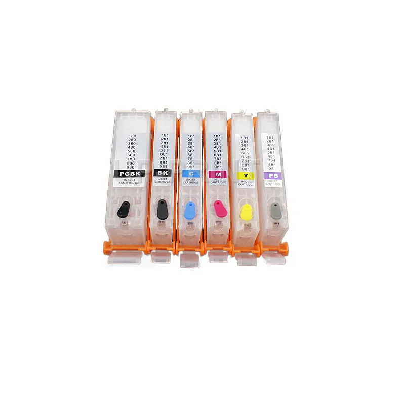 6colors Cartridges Вверх PGI-680 CLI-681 многоразового картридж с одним временем чип для Canon PIXMA TS8160 TS9160 PGI680 CLI681 - Цвет: 6colors Cartridges