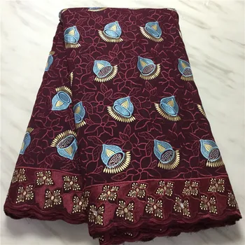 

Swiss Voile Lace Embroidered 2020 African Lace Fabric With Stones/Beaded Swiss Voile Cotton Lace Fabric For Clothes