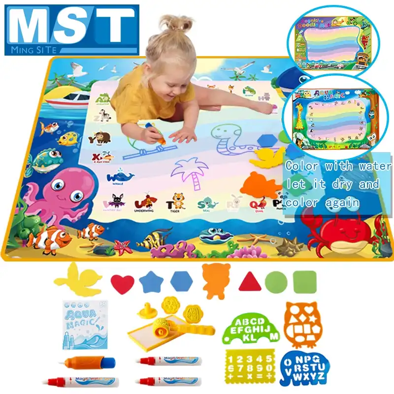 Magic Water Drawing Mat Magic Water Pens Child Painting Toys Set Writing Drawing Board Rug Educational Toys For Kids Creativity Aliexpress