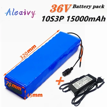 

Aleaivy 36V Battery 10S3P 15Ah 42V 21700 lithium ion battery pack For ebike electric car bicycle motor scooter with 20A BMS 500W