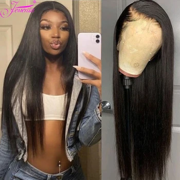 

8-24inches Lace Closure Wigs Long Straight Hair Wigs Pre Plucked Nature Hairline Malaysian 4X4 Lace Front Remy Hair Wig perruque