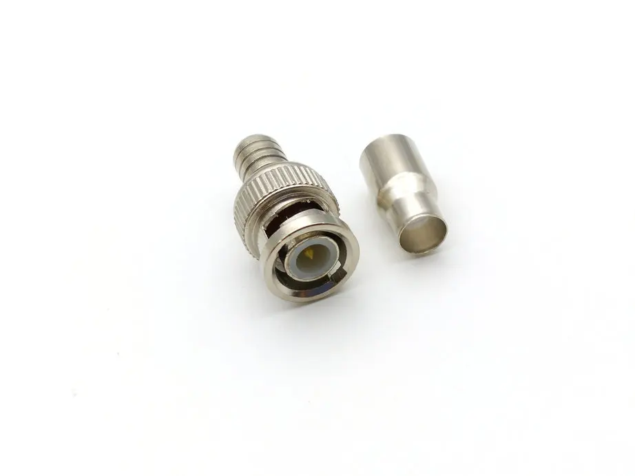 

10pcs RG59 Two-piece Coax Coaxial BNC Crimp On Male adapter Ends CCTV camera
